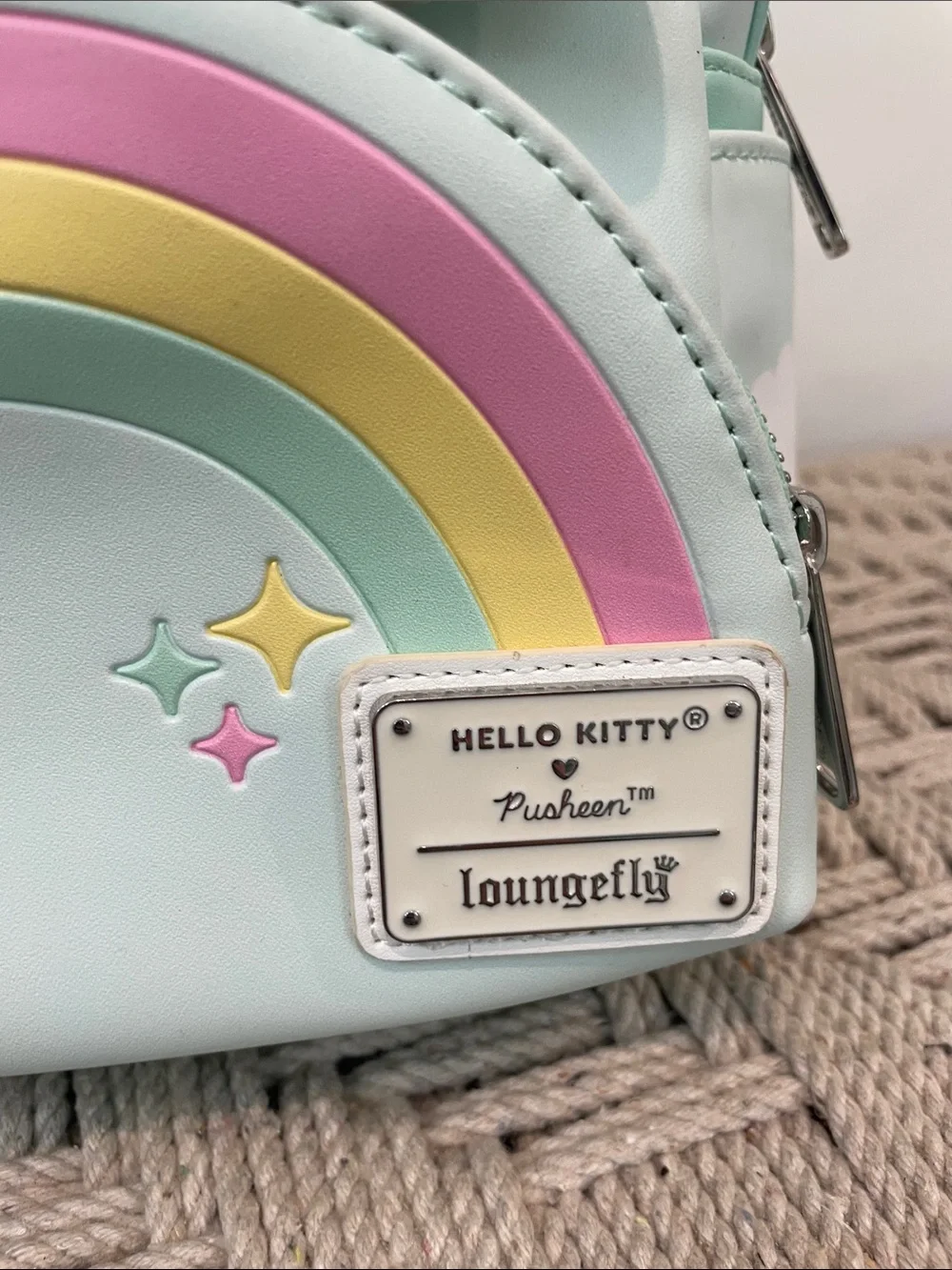 Loungefly Mint Hello Kitty & Pusheen Rainbow Mini Backpack